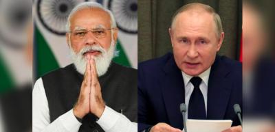 PM Narendra Modi and Russian president Vladimir Putin. Photos: Reuters