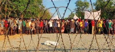 File photo of Adivasi villagers protesting against a CRPF camp in Silger, Chhattisgarh. Photo: Ranu Tiwari