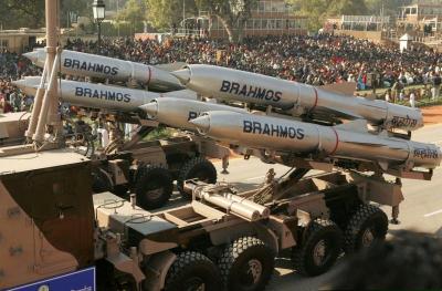 Representative image. India's Brahmos supersonic cruise missiles, mounted on a truck, pass by during a full dress rehearsal for the Republic Day parade in New Delhi, India, January 23, 2006. Photo: Reuters/Kamal Kishore/File Photo
