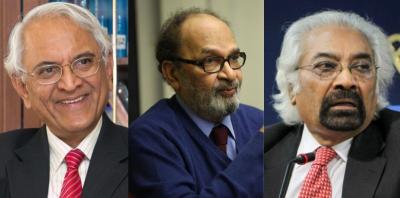 From left to right: P.S. Raghavan, former head of the NSAB; journalist Saeed Naqvi; and Sam Pitroda, former advisor to Prime Ministers Rajiv Gandhi and Manmohan Singh. Photos: Twitter, PTI.