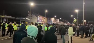 Scenes from Leicestershire, UK, where a group of Hindus and Muslims clashed. Photo: Video screengrab