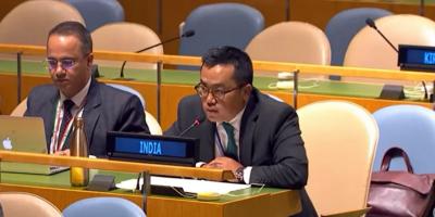 First Secretary Mijito Vinito, during the ‘Right of Reply’ session at the UNGA on September 23, 2022. Photo: Twitter/@IndiaUNNewYork