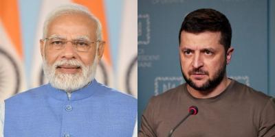 Narendra Modi and Volodymyr Zelenskyy. Photos: PTI, Reuters Collage: The Wire