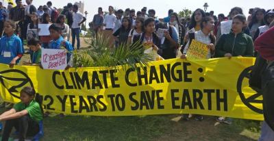 Climate protesters in New Delhi on March 15, 2019. Photo: Nagraj Adve