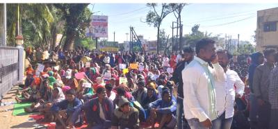 Protests against anti-Christian violence outside Narayanpur District Collectorate in Chhattisgarh. Photo: By arrangement. 