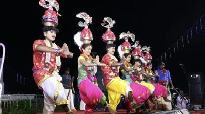 A performance at the Chennai Sangamam. Photo: Twitter/Kanimozhi
