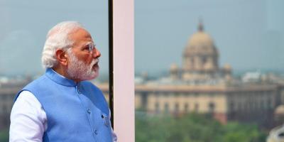 Prime Minister Narendra Modi at the new parliament building. Photo: PIB