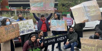 Activists demand protection for Raika forest in Jammu, January 30, 2023. Photo: By arrangement