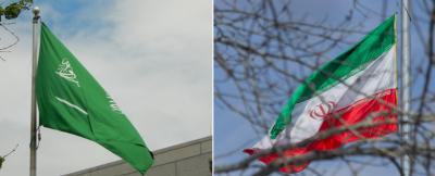 Flags of Saudi Arabia and Iran. Photo: Flickr/CC BY-NC 2.0 and Unsplash