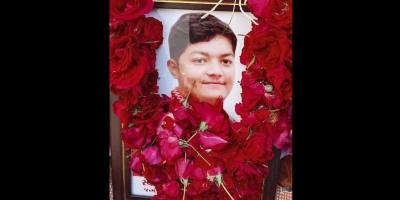 A picture of Darshan Solanki placed at the condolence meeting at IIT Bombay. Photo: Special arrangement