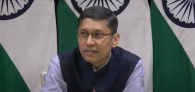 MEA spokesperson Arindam Bagchi. Photo: Screengrab from video