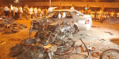 The scene of a blast in Jaipur. Photo: PTI