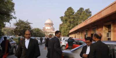 Lawyers at the Supreme Court complex. Photo: Shome Basu