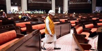 Prime Minister Narendra Modi had laid the foundation stone of the new parliament building on December 10, 2020. Photo: Twitter@Jairam_Ramesh