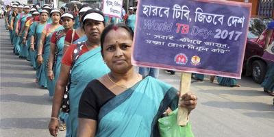 A file photo of health workers participating in a tuberculosis awareness rally on World TB Day in Agartala. Photo: PTI