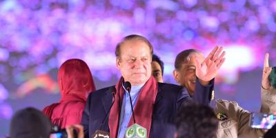 Nawaz Sharif addressing the PML-N rally in Lahore on October 21. Photo: X/@pmln_org
