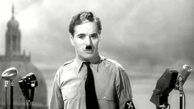 Charlie Chaplin in ‘The Great Dictator’.