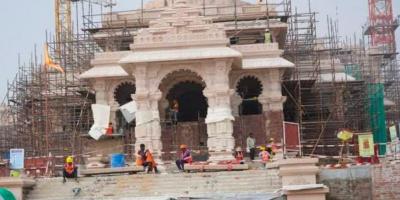 The under-construction Ram temple.