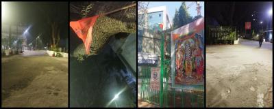 Saffron flags and posters celebrating the Ram temple on the IIPS campus. Photos: Special arrangement