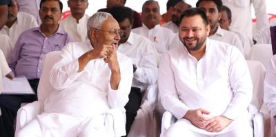 Bihar chief minister Nitish Yadav and his former deputy Tejashwi Yadav. Photo: X/@yadavtejashwi