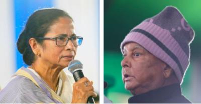 West Bengal Chief Minister Mamata Banerjee (L) and Rashtriya Janata Dal president Lalu Prasad Yadav. Photo: X/@MamataOfficial and @laluprasadrjd