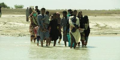 Affected people in Gwadar during heavy rains. Photo: Baloch Yakjehti Committee