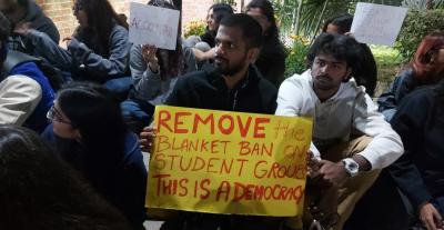 Representative image. Students protesting at OP Jindal Global University. Photo: Special arrangement