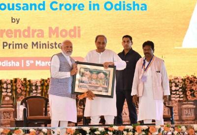 Prime Minister Narendra Modi with Odisha chief minister Naveen Patnaik in Jajpur on March 5, 2024. Photo: X/@Naveen_Odisha