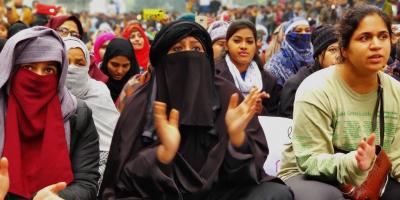 Women protesters at Jamia Millia Islamia during the anti-CAA and NRC protests. Photo: Ismat Ara