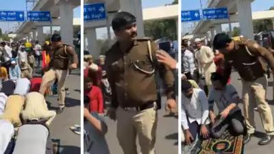 The video of a Delhi Police officer kicking Muslims offering namaz on Friday in Delhi's Inderlok went viral. 