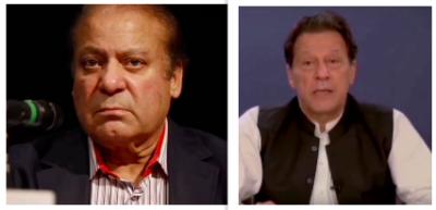 Nawaz Sharif (L) and Imran Khan (R). Photo: X/@ImranKhanPTI