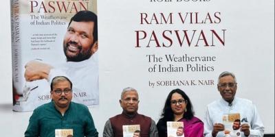 The book launch of Sobhana K. Nair's book on late Dalit leader Ram Vilas Paswan. Photo: X/@shemin_joy