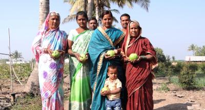 Representational image: A group of Indian women in Pitkeshwar village in Pune, Maharashtra. Credit: VNR Nursery