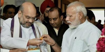Prime Minister Narendra Modi with Union home minster Amit Shah. Photo: Flickr/CC BY 2.0 