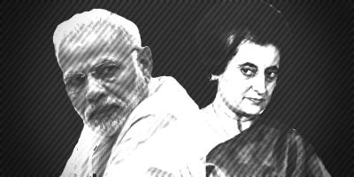 Narendra Modi and Indira Gandhi. Photo: File.
