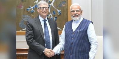Prime Minister Narendra Modi with Bill Gates. Photo: X (Twitter)/@narendramodi.