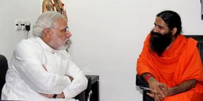 Prime Minister Narendra Modi with Patanjali founder Ramdev. Photo: narendramodi.in