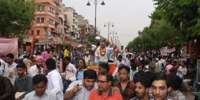 A Congress rally in Jaipur. Photo: X/@PSKhachariyawas