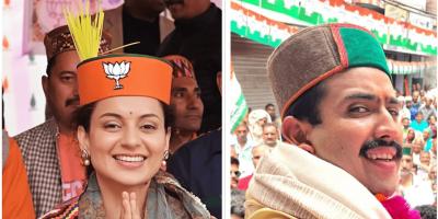 Actress-turned-politician Kangana Ranaut (L) and Congress leader Vikramaditya Singh. Photo: X/@KanganaTeam and @VikramadityaINC