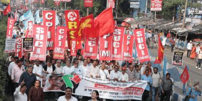 Representational image- The Left Parties participated in a protest march in West Bengal against the ongoing war in Gaza. Photo: X/@CPIM_WESTBENGAL