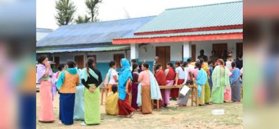 Voters at a polling station in Manipur. Photo: X (Twitter)/@ceomanipur. 