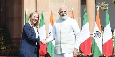 File photo of Prime Minister Narendra Modi and Italian PM Giorgia Meloni.